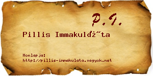Pillis Immakuláta névjegykártya